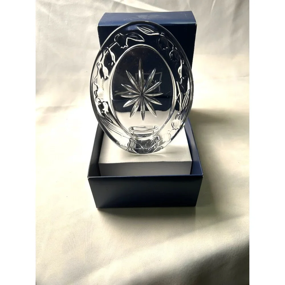 Mikasa Bridal Lily 5x6 Crystal Oval Photo Frame Japan Vintage Gift Box QQ320/576